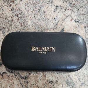 Balmain Black Eyeglass Case with Gold Embossed Logo